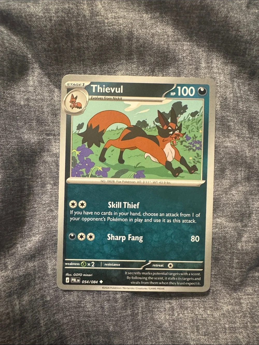 Thievul Pokemon Trading Card